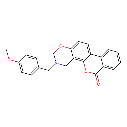 3-(4-methoxybenzyl)-3,4-dihydro-2H,6H-benzo[3,4]chromeno[8,7-e][1,3]oxazin-6-one structure