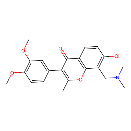 3-(3,4-dimethoxyphenyl)-8-[(dimethylamino)methyl]-7-hydroxy-2-methyl-4H-chromen-4-one structure