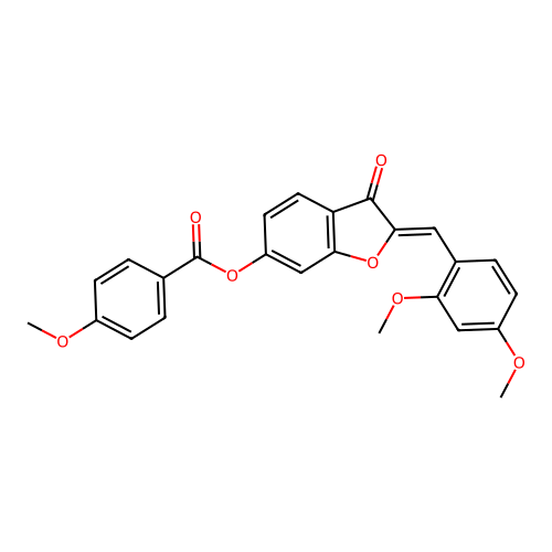 (2Z)-2-(2,4-dimethoxybenzylidene)-3-oxo-2,3-dihydro-1-benzofuran-6-yl 4-methoxybenzoate structure
