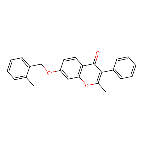 2-Methyl-7-[(2-methylphenyl)methoxy]-3-phenylchromen-4-one structure
