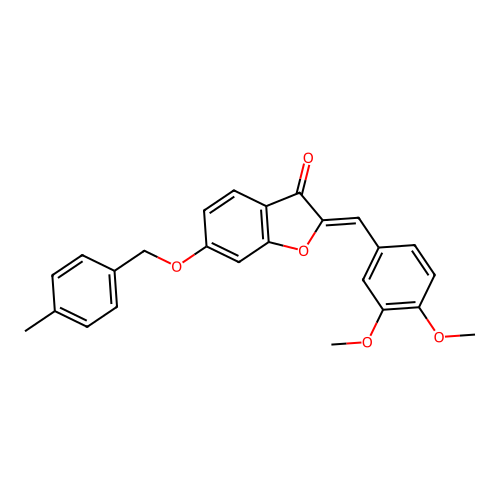 (2Z)-2-(3,4-dimethoxybenzylidene)-6-[(4-methylbenzyl)oxy]-1-benzofuran-3(2H)-one structure