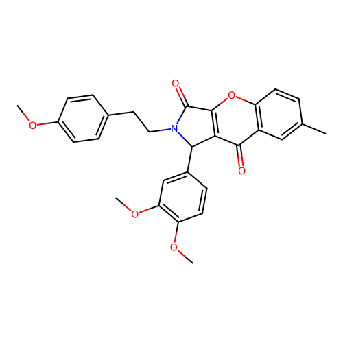 1-(3,4-dimethoxyphenyl)-2-(4-methoxyphenethyl)-7-methyl-1,2-dihydrochromeno[2,3-c]pyrrole-3,9-dione structure