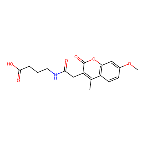 4-{[(7-methoxy-4-methyl-2-oxo-2H-chromen-3-yl)acetyl]amino}butanoic acid structure