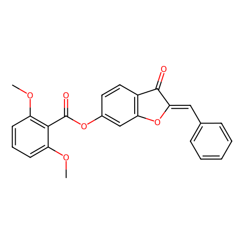 3-Oxo-2-(phenylmethylene)benzo[3,4-b]furan-6-yl 2,6-dimethoxybenzoate structure