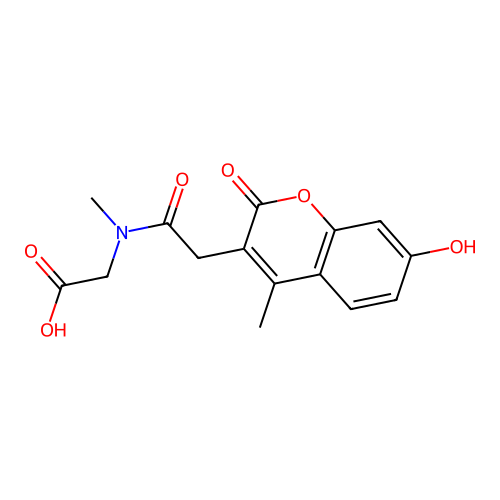 2-(2-(7-hydroxy-4-methyl-2-oxo-2H-chromen-3-yl)-N-methylacetamido)acetic acid structure