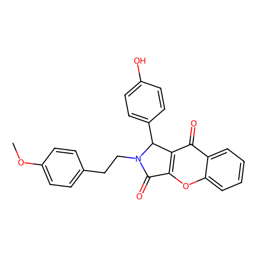 1-(4-hydroxyphenyl)-2-[2-(4-methoxyphenyl)ethyl]-1,2-dihydrochromeno[2,3-c]pyrrole-3,9-dione structure