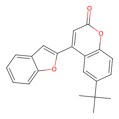 4-(1-benzofuran-2-yl)-6-tert-butyl-2H-chromen-2-one structure