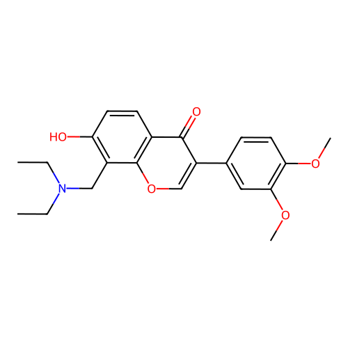 8-((diethylamino)methyl)-3-(3,4-dimethoxyphenyl)-7-hydroxy-4H-chromen-4-one structure