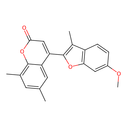 4-(6-methoxy-3-methylbenzofuran-2-yl)-6,8-dimethyl-2H-chromen-2-one structure
