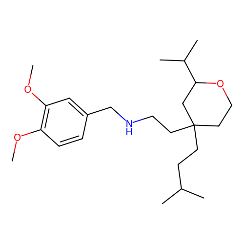 N-(3,4-dimethoxybenzyl)-2-(4-isopentyl-2-isopropyltetrahydro-2H-pyran-4-yl)ethanamine structure