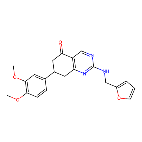 7-(3,4-dimethoxyphenyl)-2-((furan-2-ylmethyl)amino)-7,8-dihydroquinazolin-5(6H)-one structure
