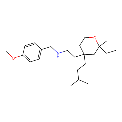 2-[2-ethyl-2-methyl-4-(3-methylbutyl)oxan-4-yl]-N-[(4-methoxyphenyl)methyl]ethanamine structure