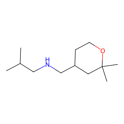 N-[(2,2-dimethyloxan-4-yl)methyl]-2-methylpropan-1-amine structure