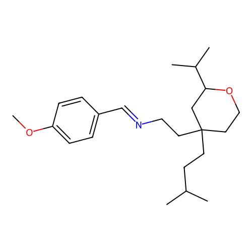 Tetrahydro-N-[(4-methoxyphenyl)methylene]-4-(3-methylbutyl)-2-(1-methylethyl)-2H-pyran-4-ethanamine structure