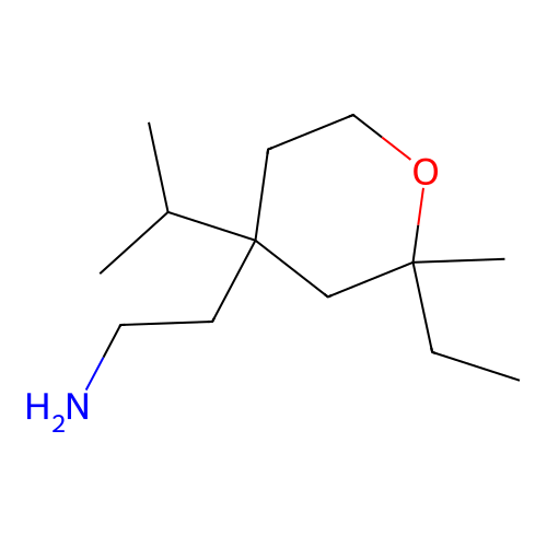 2-(2-ethyl-4-isopropyl-2-methyltetrahydro-2H-pyran-4-yl)ethanamine structure