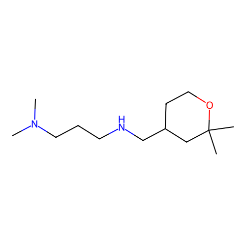N'-[(2,2-dimethyltetrahydro-2H-pyran-4-yl)methyl]-N,N-dimethylpropane-1,3-diamine structure