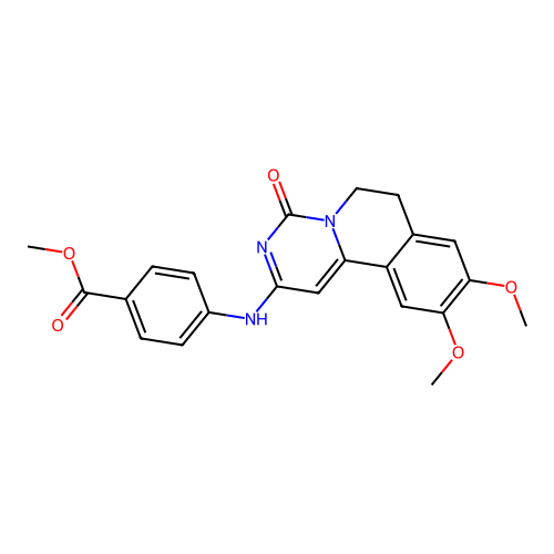 methyl 4-((9,10-dimethoxy-4-oxo-6,7-dihydro-4H-pyrimido[6,1-a]isoquinolin-2-yl)amino)benzoate structure
