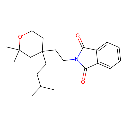 2-[2-[2,2-dimethyl-4-(3-methylbutyl)oxan-4-yl]ethyl]isoindole-1,3-dione structure