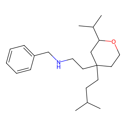 N-benzyl-2-(4-isopentyl-2-isopropyltetrahydro-2H-pyran-4-yl)ethanamine structure