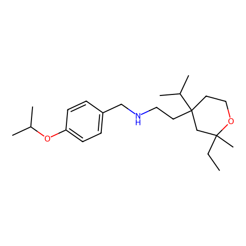 2-(2-ethyl-2-methyl-4-propan-2-yl-oxan-4-yl)-N-[(4-propan-2-yloxyphenyl)methyl]ethanamine structure