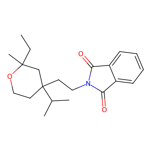 2-[2-(2-ethyl-2-methyl-4-propan-2-yloxan-4-yl)ethyl]isoindole-1,3-dione structure