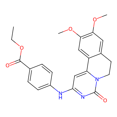 ethyl 4-((9,10-dimethoxy-4-oxo-6,7-dihydro-4H-pyrimido[6,1-a]isoquinolin-2-yl)amino)benzoate structure