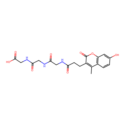 2-(2-(2-(3-(7-hydroxy-4-methyl-2-oxo-2H-chromen-3-yl)propanamido)acetamido)acetamido)acetic acid structure