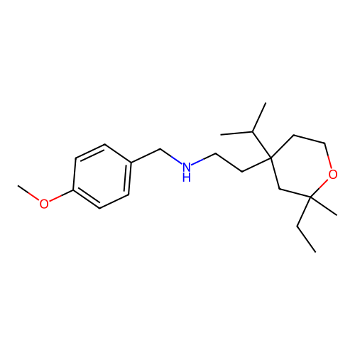 [2-(2-Ethyl-4-isopropyl-2-methyloxan-4-yl)ethyl][(4-methoxyphenyl)methyl]amine structure