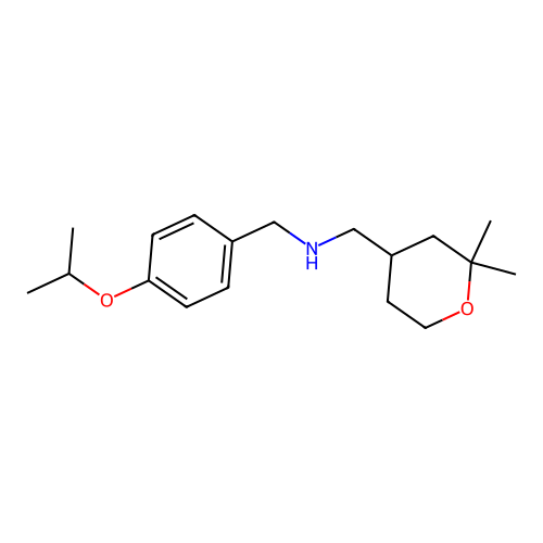 1-(2,2-dimethyloxan-4-yl)-N-[(4-propan-2-yloxyphenyl)methyl]methanamine structure