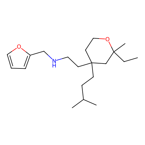 {2-[2-ETHYL-2-METHYL-4-(3-METHYLBUTYL)OXAN-4-YL]ETHYL}[(FURAN-2-YL)METHYL]AMINE structure