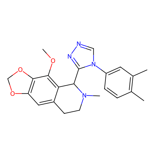 5-(4-(3,4-dimethylphenyl)-4H-1,2,4-triazol-3-yl)-4-methoxy-6-methyl-5,6,7,8-tetrahydro-[1,3]dioxolo[4,5-g]isoquinoline structure