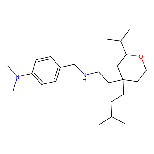 N,N-dimethyl-4-[[2-[4-(3-methylbutyl)-2-propan-2-yl-oxan-4-yl]ethylamino]methyl]aniline structure
