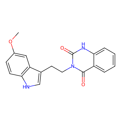 3-(2-(5-methoxy-1H-indol-3-yl)ethyl)quinazoline-2,4(1H,3H)-dione structure