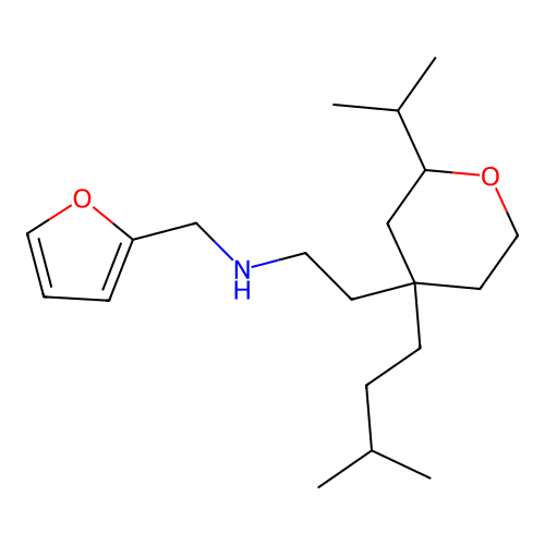 N-(2-furylmethyl)-2-[4-(3-methylbutyl)-2-propan-2-yl-oxan-4-yl]ethanamine structure