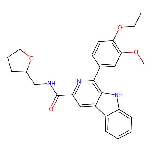 1-(4-ethoxy-3-methoxyphenyl)-N-(oxolan-2-ylmethyl)-9H-pyrido[3,4-b]indole-3-carboxamide structure