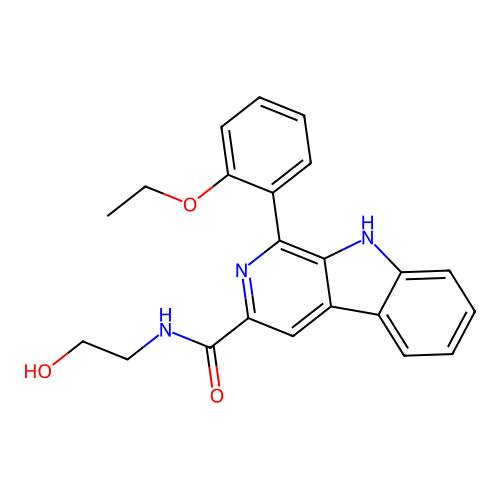 1-(2-ethoxyphenyl)-N-(2-hydroxyethyl)-9H-pyrido[3,4-b]indole-3-carboxamide structure