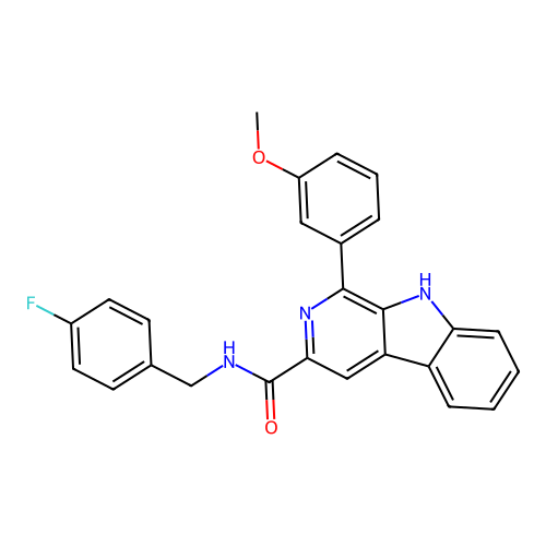 N-(4-fluorobenzyl)-1-(3-methoxyphenyl)-9H-beta-carboline-3-carboxamide structure