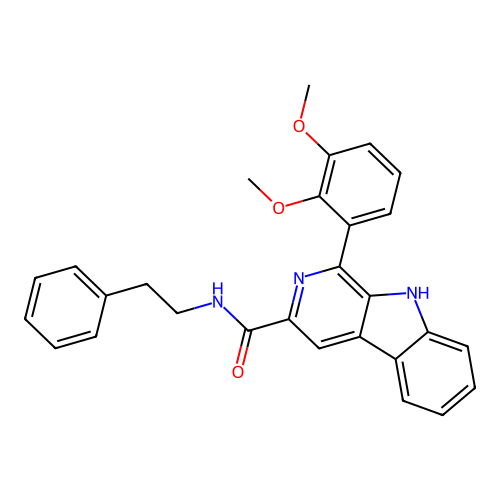 1-(2,3-dimethoxyphenyl)-N-phenethyl-9H-pyrido[3,4-b]indole-3-carboxamide structure
