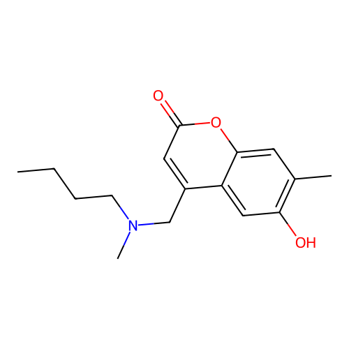 4-((butyl(methyl)amino)methyl)-6-hydroxy-7-methyl-2H-chromen-2-one structure