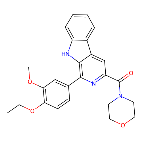 (1-(4-ethoxy-3-methoxyphenyl)-9H-pyrido[3,4-b]indol-3-yl)(morpholino)methanone structure