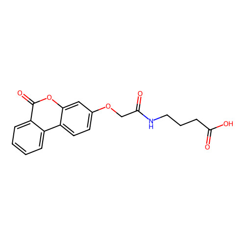 4-(2-((6-oxo-6H-benzo[c]chromen-3-yl)oxy)acetamido)butanoic acid structure