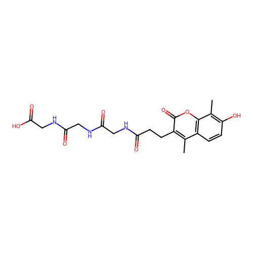 N-[3-(7-hydroxy-4,8-dimethyl-2-oxo-2H-chromen-3-yl)propanoyl]glycylglycylglycine structure