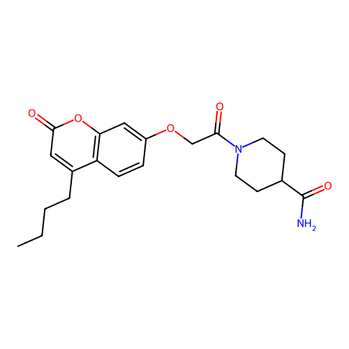 1-(2-((4-butyl-2-oxo-2H-chromen-7-yl)oxy)acetyl)piperidine-4-carboxamide structure