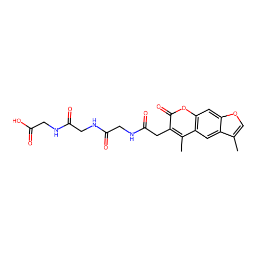 2-(2-(2-(2-(3,5-dimethyl-7-oxo-7H-furo[3,2-g]chromen-6-yl)acetamido)acetamido)acetamido)acetic acid structure