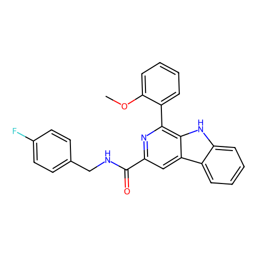 N-(4-fluorobenzyl)-1-(2-methoxyphenyl)-9H-beta-carboline-3-carboxamide structure