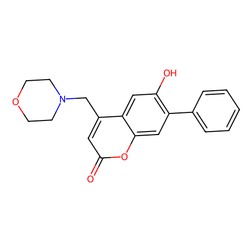 6-hydroxy-4-(morpholinomethyl)-7-phenyl-2H-chromen-2-one structure