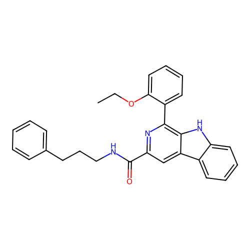 1-(2-ethoxyphenyl)-N-(3-phenylpropyl)-9H-pyrido[3,4-b]indole-3-carboxamide structure