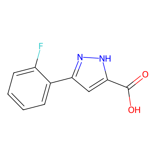 3-(2-fluorophenyl)-1H-pyrazole-5-carboxylic acid structure