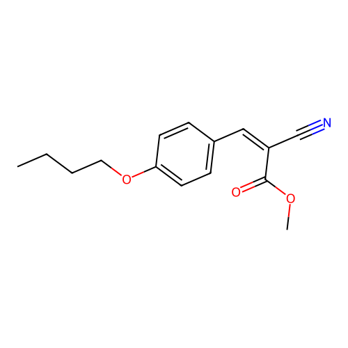 Methyl 3-(4-butoxyphenyl)-2-cyanoprop-2-enoate structure