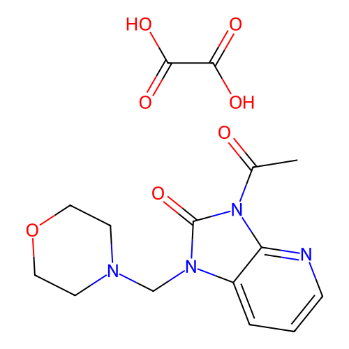 1-Morpholinomethyl-3-acetyl-2-oxoimidazo(4,5-b)pyridine oxalate structure